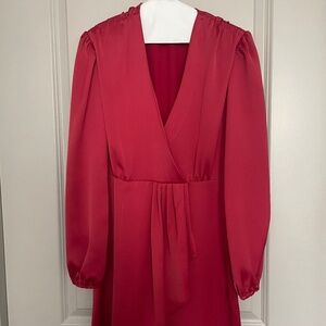 Mini Red Dress Long-sleeved